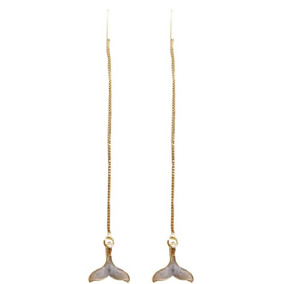 💙Mermaid Tail wire String Earrings - Picture 6 of 10